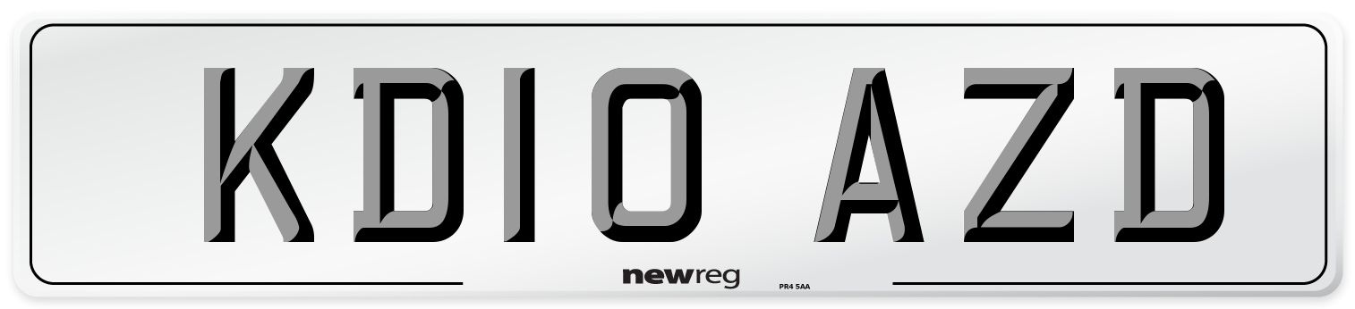KD10 AZD Number Plate from New Reg